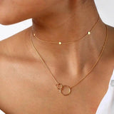 14K Gold Interlocking Rings Necklace - Jewellery Hut