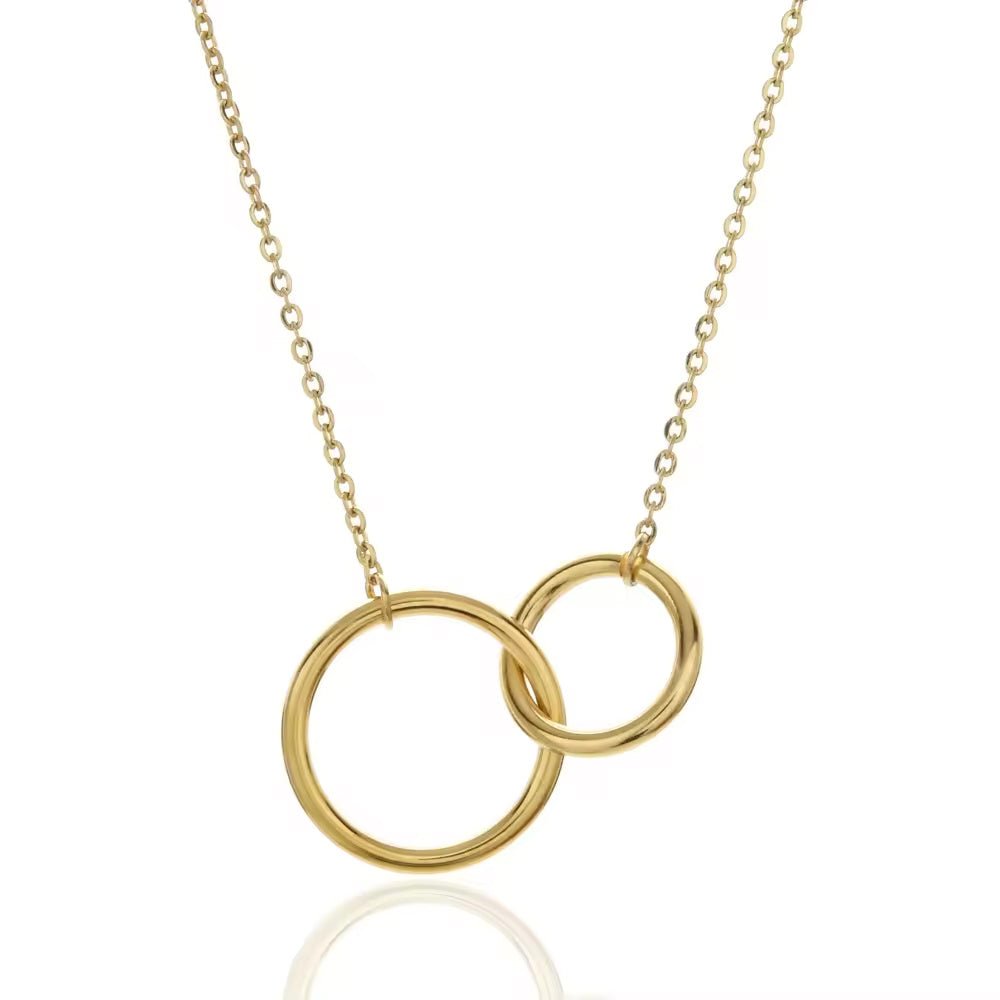 14K Gold Interlocking Rings Necklace - Jewellery Hut