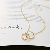 14K Gold Interlocking Rings Necklace - Jewellery Hut