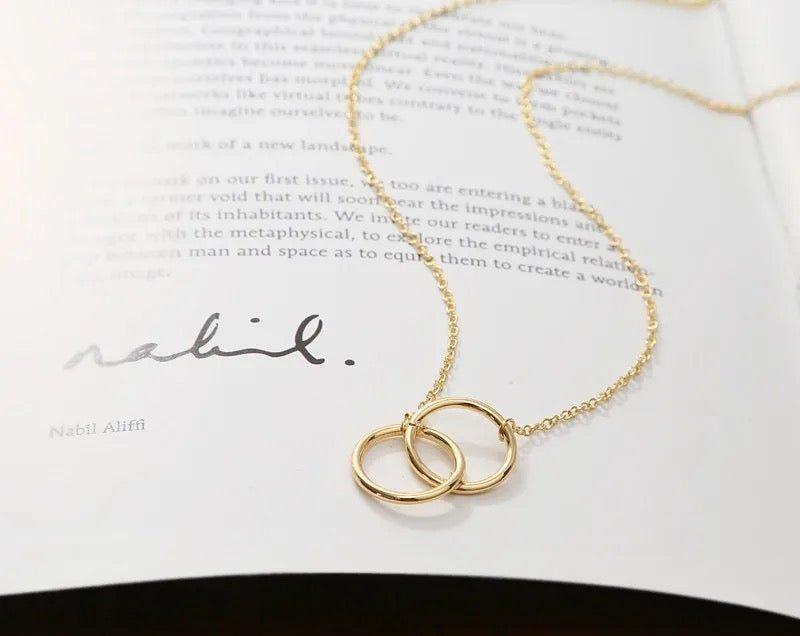 14K Gold Interlocking Rings Necklace - Jewellery Hut