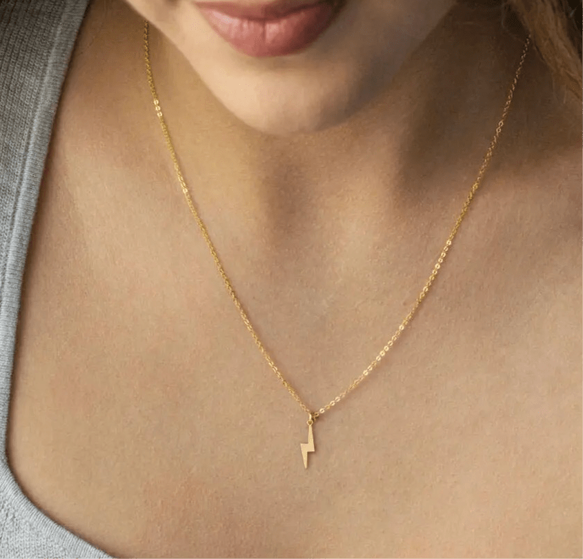 14k Gold Lightning Bolt Necklace - Jewellery Hut