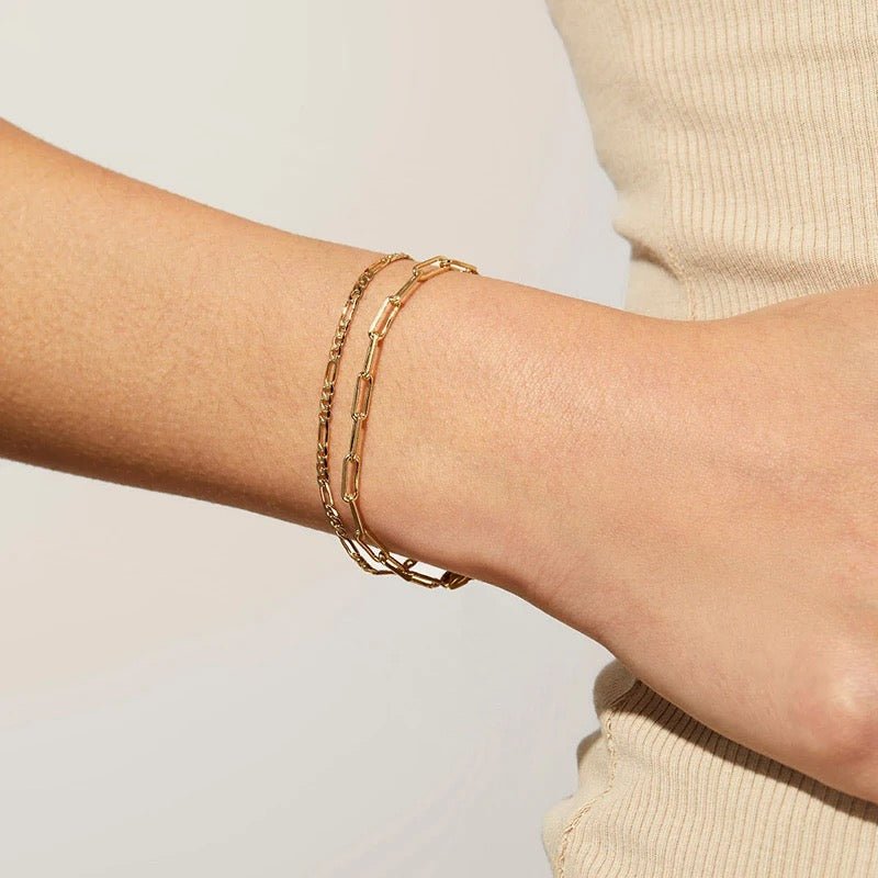 14k Gold Paper Clip Chain Bracelet - Jewellery Hut