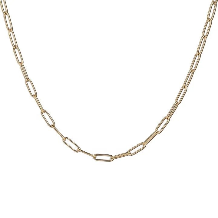 14K Gold Paperclip Chain Necklace - Jewellery Hut