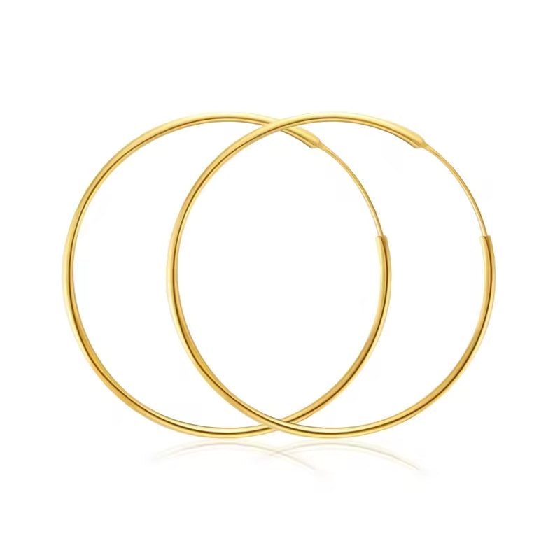 14K Gold Sleeper Hoops - Jewellery Hut