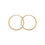 14K Solid Gold 12mm Hoops - Jewellery Hut