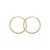 14K Solid Gold 12mm Hoops - Jewellery Hut