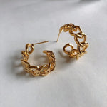 18k Gold Filled Chain Huggie Hoop Earrings - Jewellery Hut