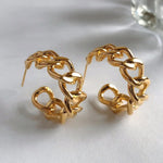 18k Gold Filled Chain Huggie Hoop Earrings - Jewellery Hut