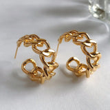 18k Gold Filled Chain Huggie Hoop Earrings - Jewellery Hut