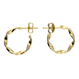 18K Gold Twisted Hoops - Jewellery Hut