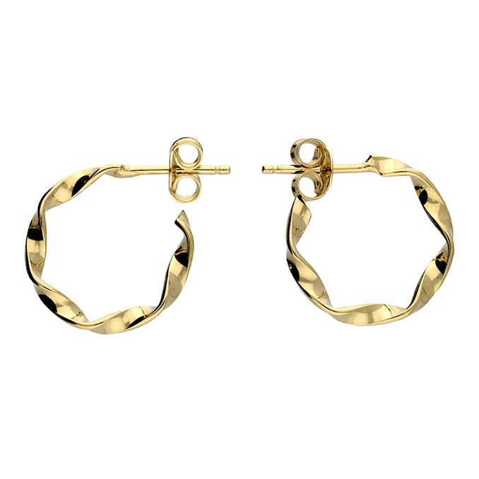 18K Gold Twisted Hoops - Jewellery Hut