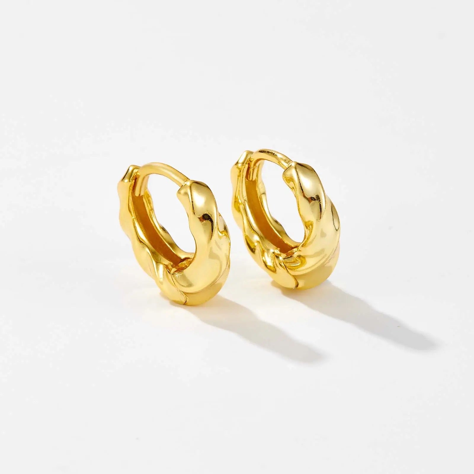 18k Gold Vermeil Chunky Twist Hoops - Jewellery Hut