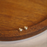 18k Gold Vermeil Heart Stud Earrings - Jewellery Hut