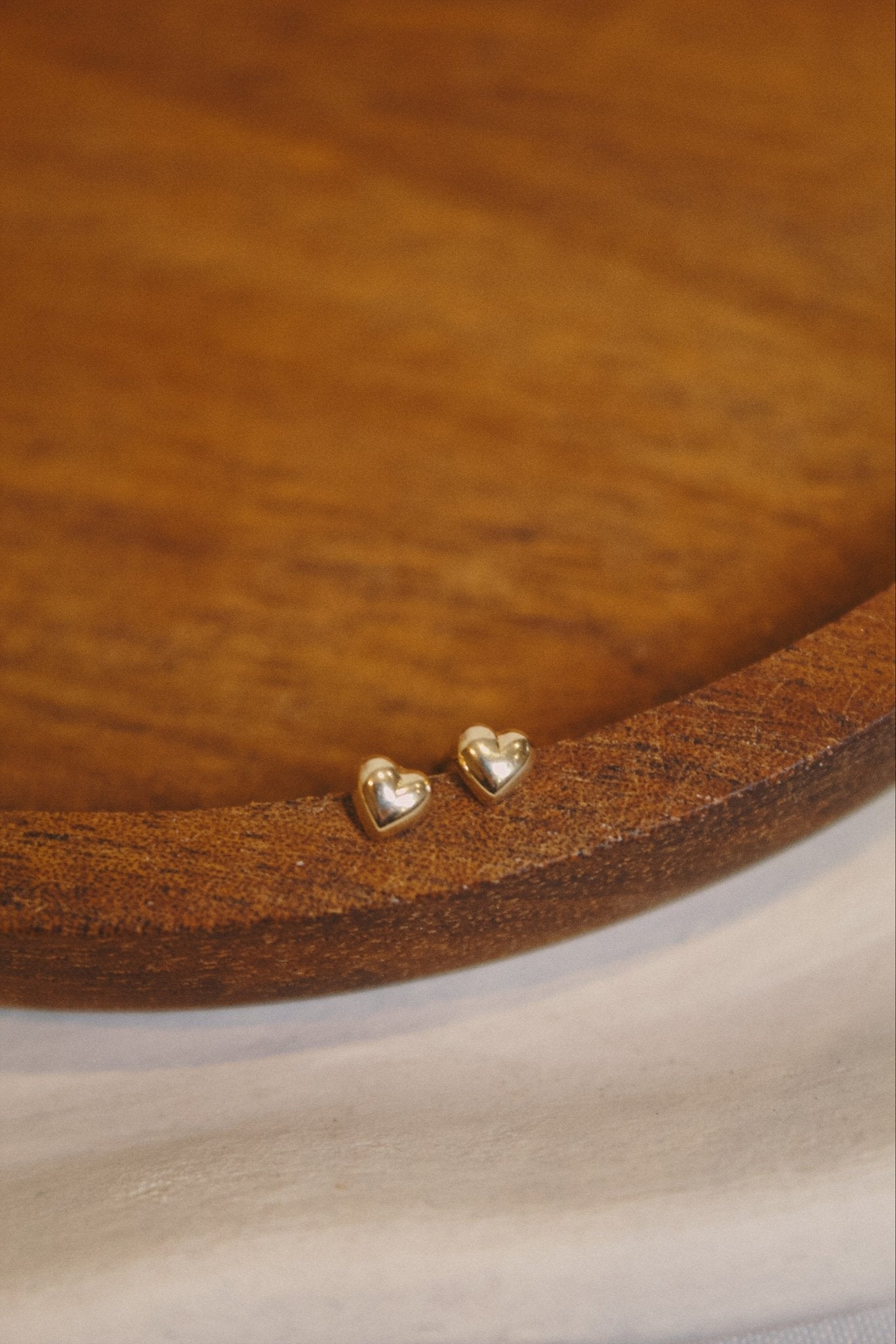 18k Gold Vermeil Heart Stud Earrings - Jewellery Hut