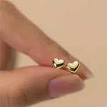 18k Gold Vermeil Heart Stud Earrings - Jewellery Hut