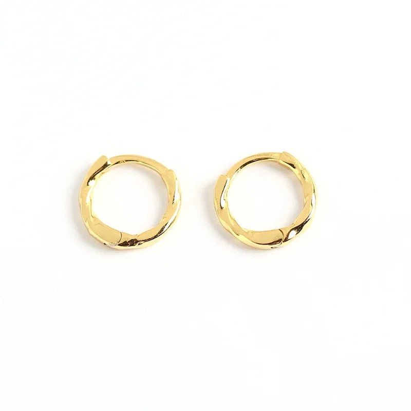 18K Gold Vermeil Huggie Hoop Earrings - Jewellery Hut