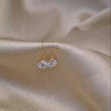 9K Yellow Gold Cubic Zirconia Drop Earrings