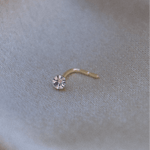 9K Gold Cubic Zirconia Nose Stud - Jewellery Hut