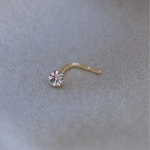 9K Gold Cubic Zirconia Nose Stud - Jewellery Hut