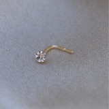 9K Gold Cubic Zirconia Nose Stud - Jewellery Hut