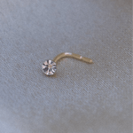 9K Gold Cubic Zirconia Nose Stud - Jewellery Hut