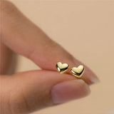 9K Solid Gold Heart Stud Earrings - Jewellery Hut