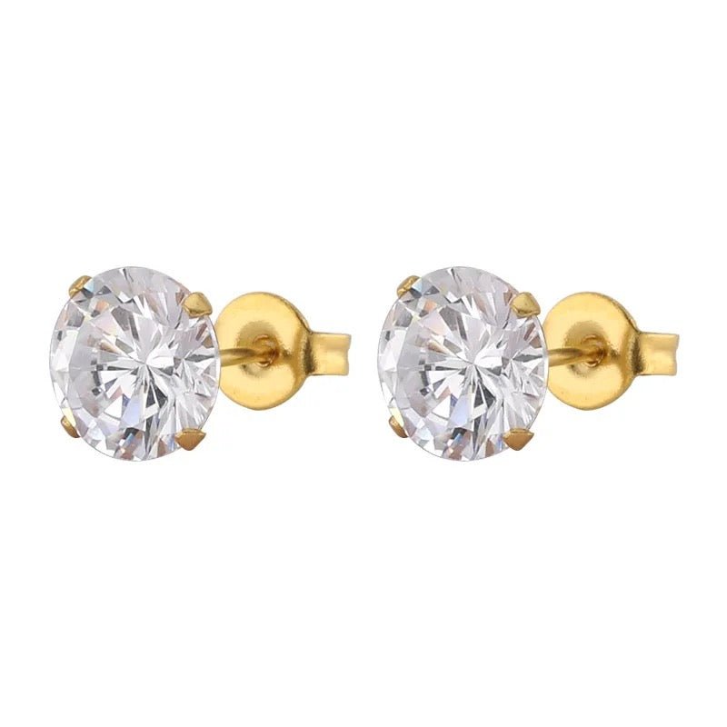 9K Yellow Gold Circle Stud Earrings - Jewellery Hut