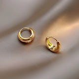 Gold Oval Hoop Earrings