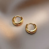 Gold Oval Hoop Earrings