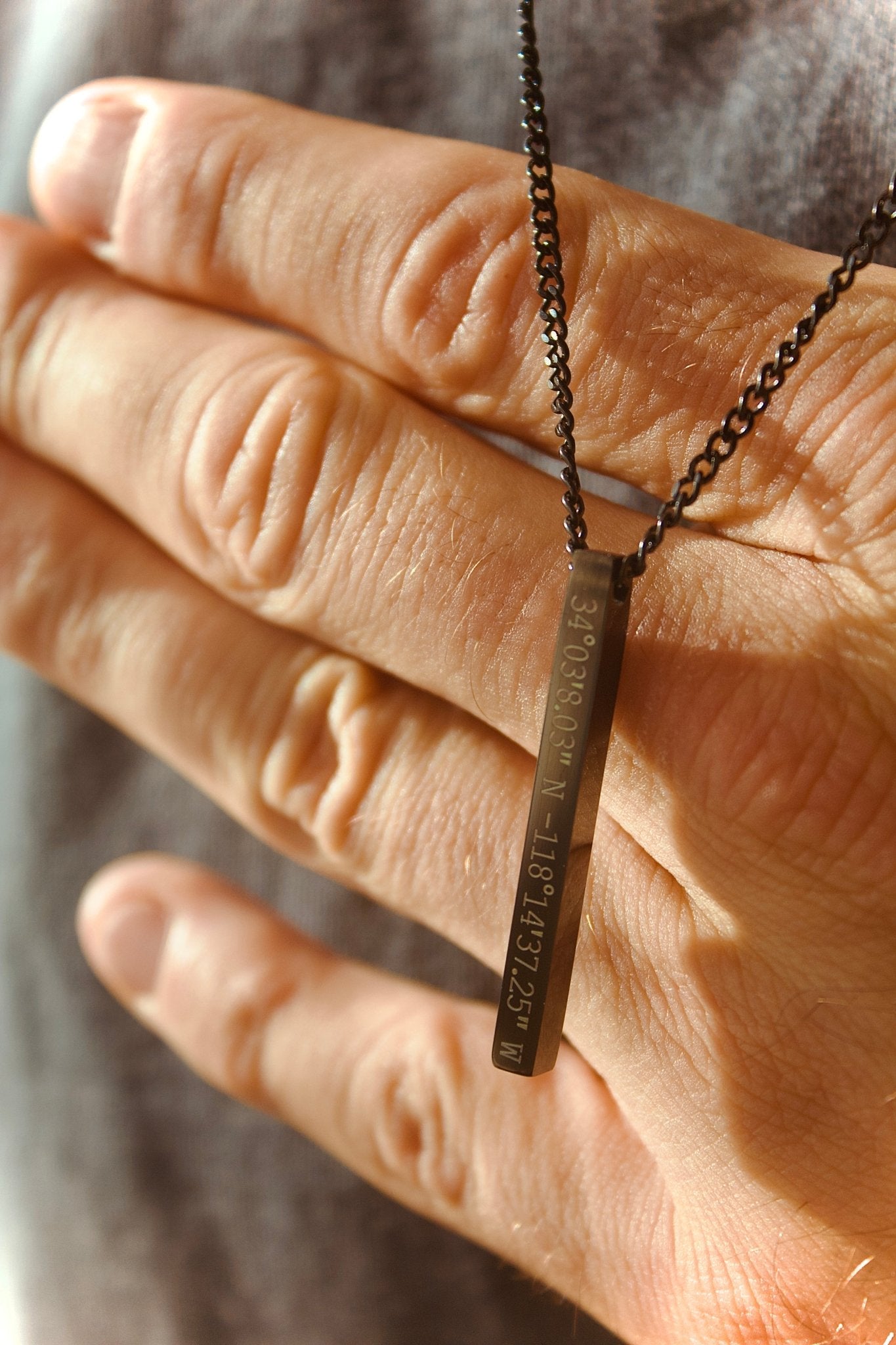 Black Personalised Bar Necklace - Jewellery Hut