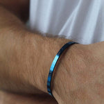 Blue Personalised Cuff Bracelet - Jewellery Hut