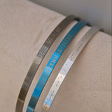 Blue Personalised Cuff Bracelet - Jewellery Hut