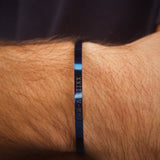 Blue Personalised Cuff Bracelet - Jewellery Hut