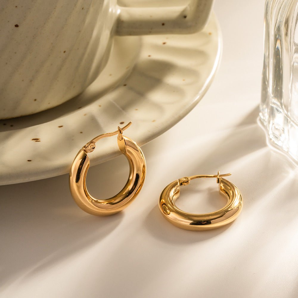 Chunky Gold Hoop Earrings - Jewellery Hut