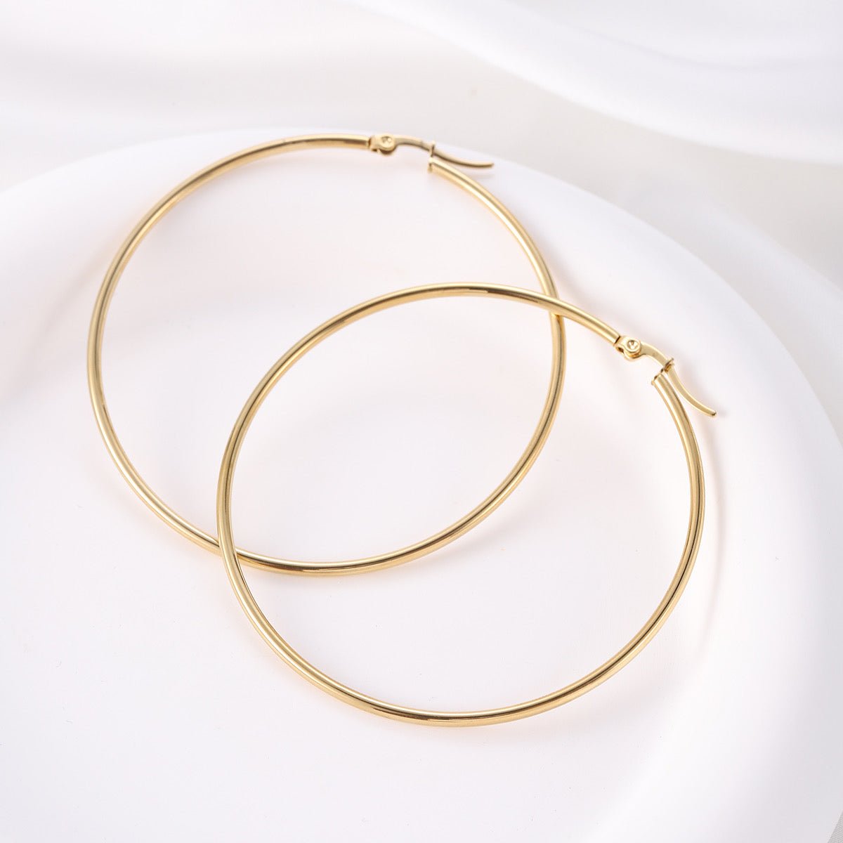 Gold Hinged Hoop Earrings - Jewellery Hut