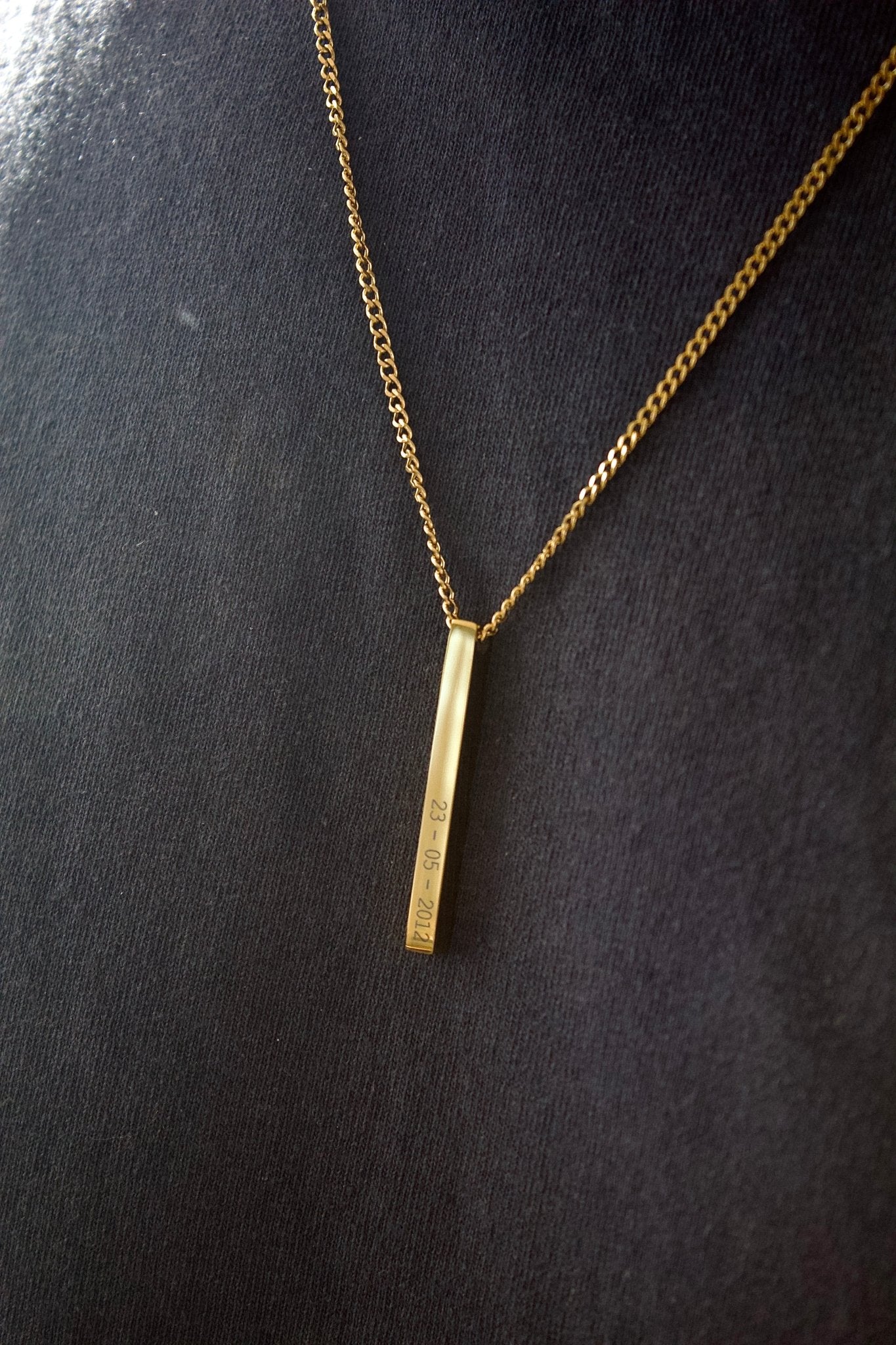 Gold Personalised Bar Necklace - Jewellery Hut