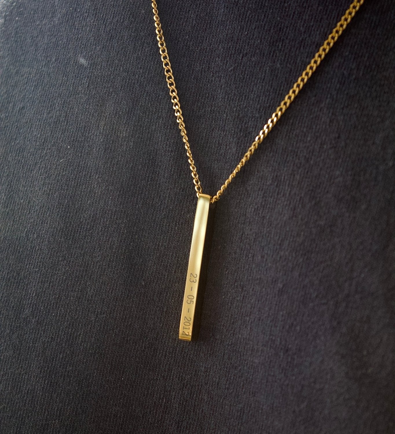 Gold Personalised Bar Necklace - Jewellery Hut