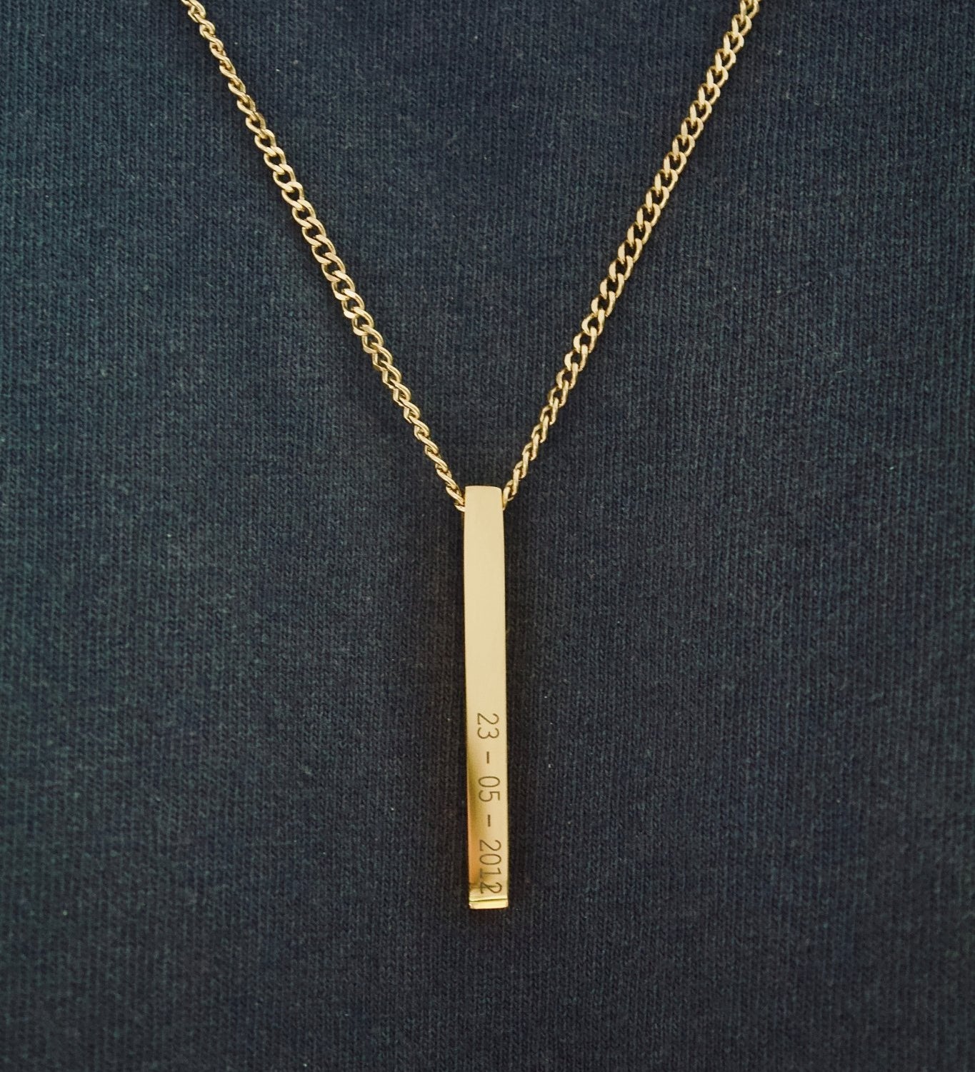 Gold Personalised Bar Necklace - Jewellery Hut