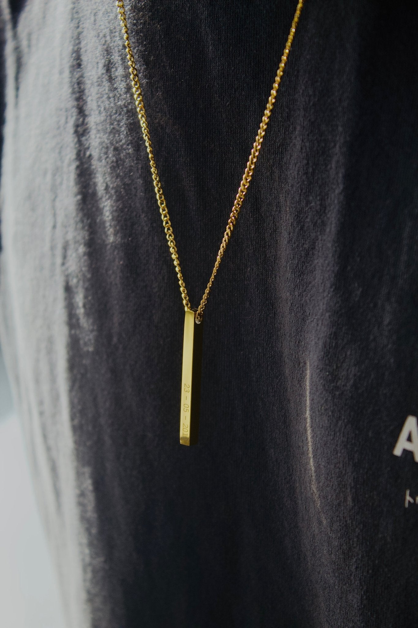 Gold Personalised Bar Necklace - Jewellery Hut