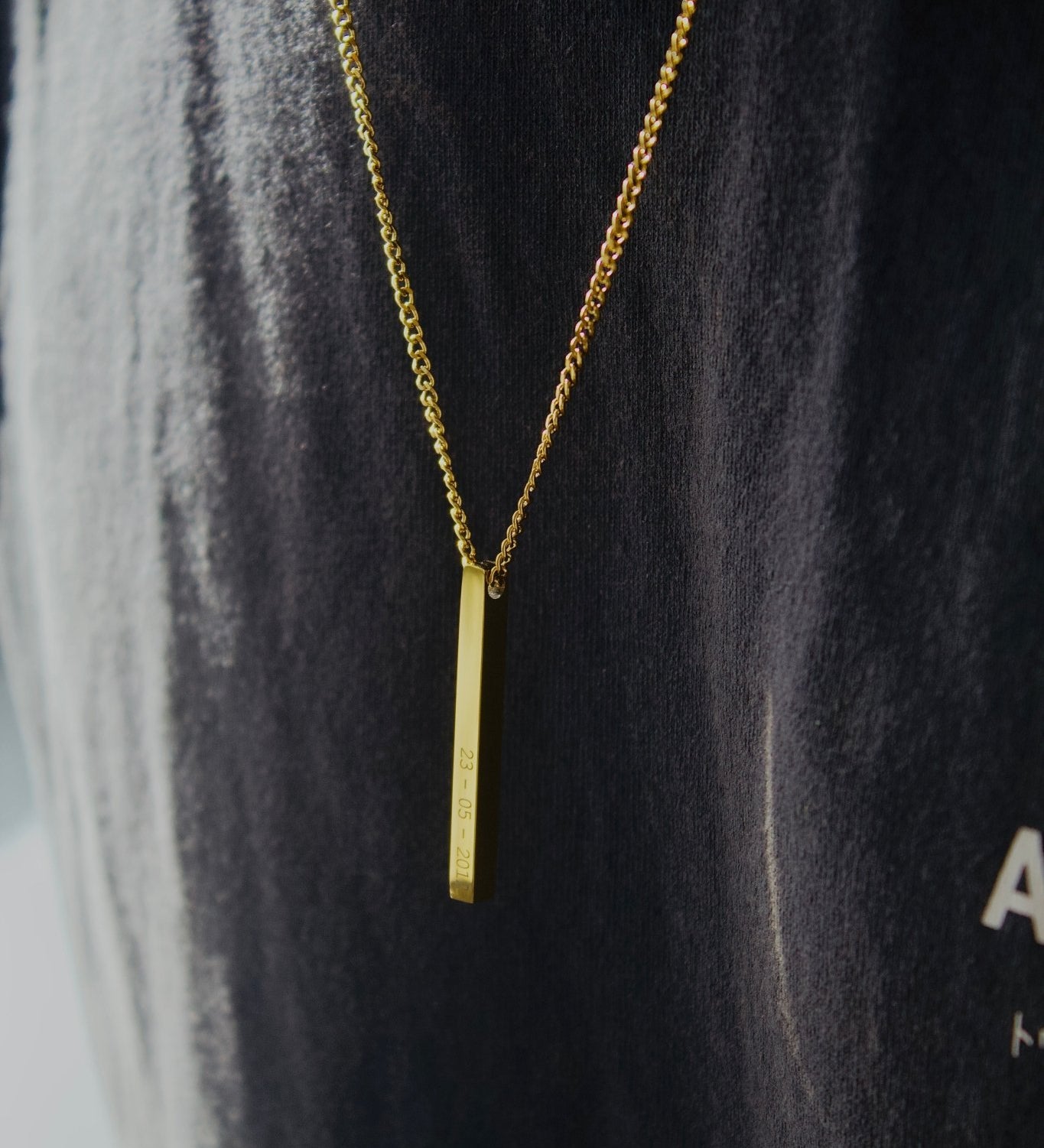 Gold Personalised Bar Necklace - Jewellery Hut