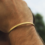 Gold Personalised Cuff Bracelet - Jewellery Hut