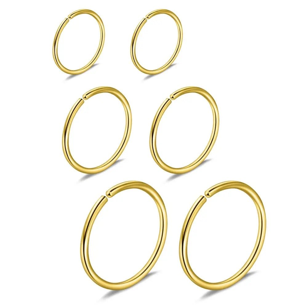 Gold Stainless Steel Nose Ring - Jewellery Hut