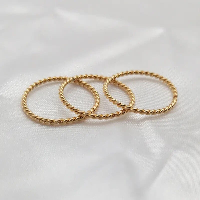 Gold Twisted Stacking Ring - Jewellery Hut