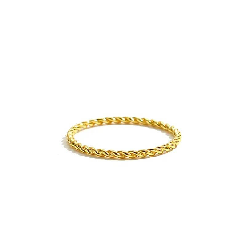 Gold Twisted Stacking Ring - Jewellery Hut