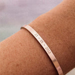 Rose Gold Personalised Cuff Bracelet - Jewellery Hut