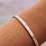 Rose Gold Personalised Cuff Bracelet - Jewellery Hut