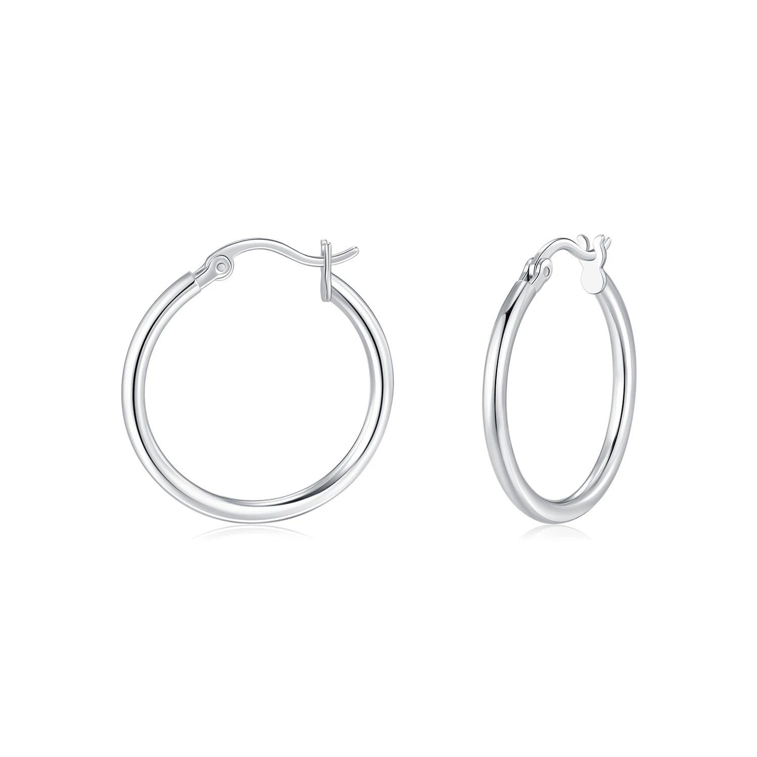 Silver Hinged Hoop Earrings - Jewellery Hut