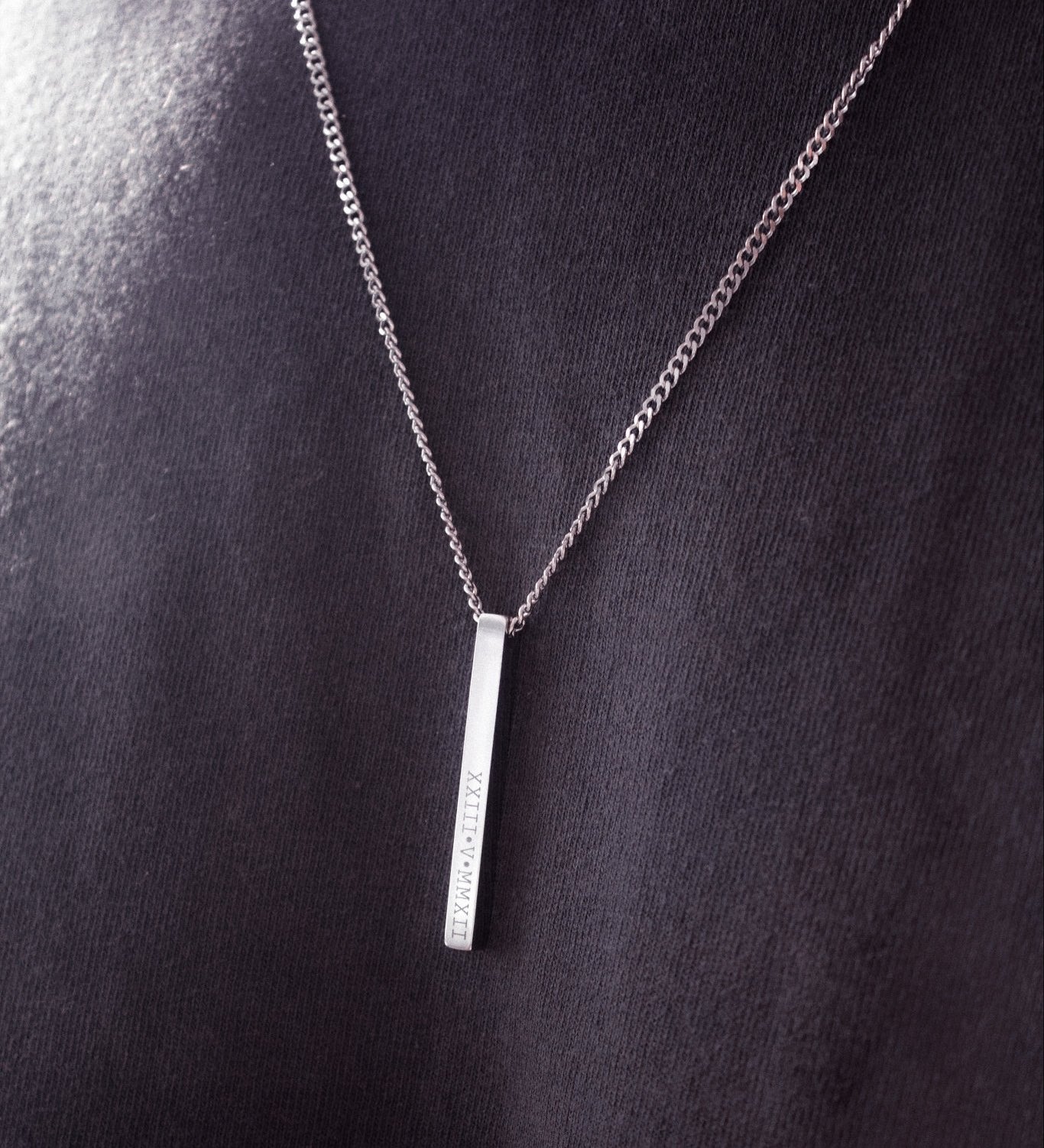 Silver Personalised Bar Necklace - Jewellery Hut