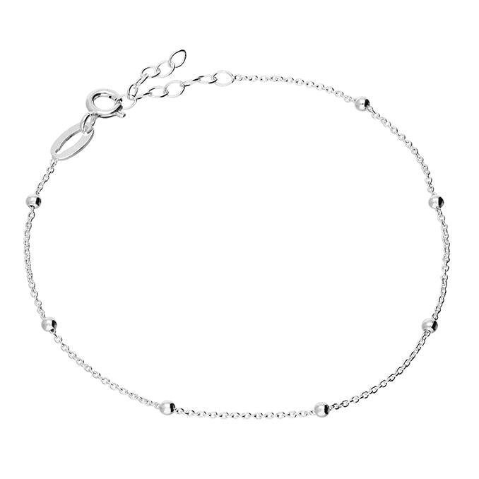 Sterling Silver Chunky Satellite Anklet - Jewellery Hut