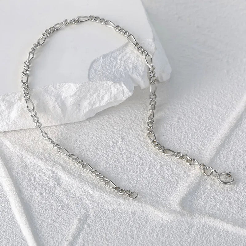 Sterling Silver Figaro Chain Bracelet - Jewellery Hut